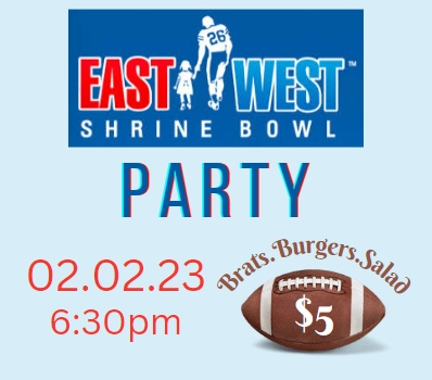 East West Shrine Bowl Party - Click Here for Details