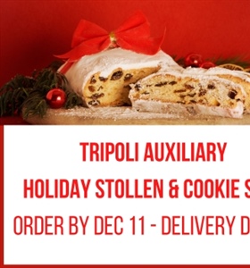 Tripoli Auxiliary Holiday Stollen & Cookie Sale - Click Here for Details