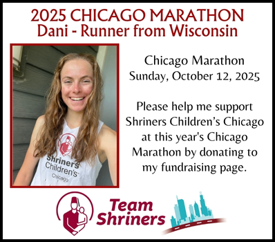 Chicago Marathon Runner Raising Funds for Shriners Children's - Click Here for Details