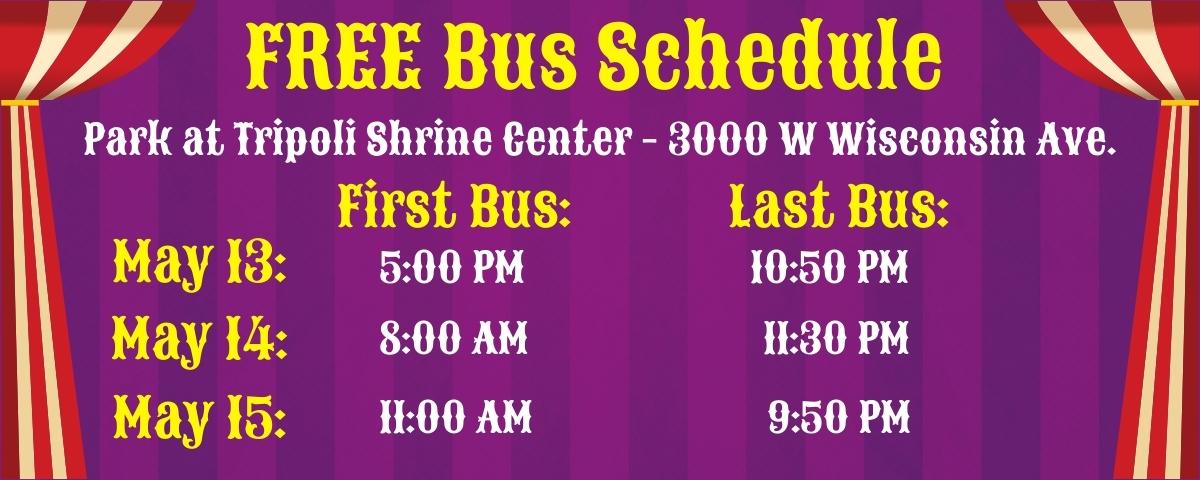 tripoli shrine circus free bus shuttle