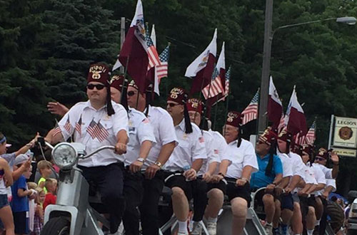 long ride unit at a parade